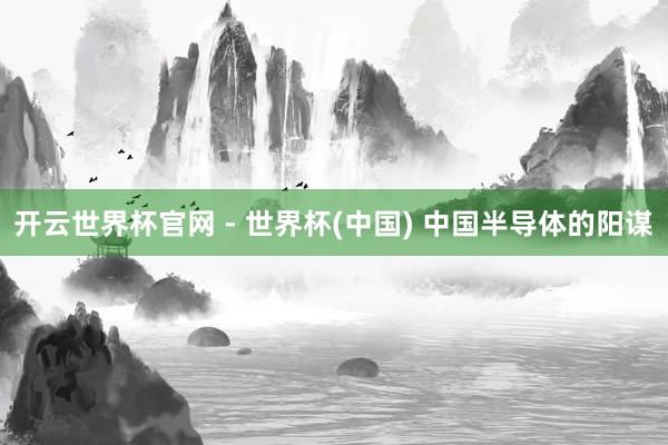 开云世界杯官网 - 世界杯(中国) 中国半导体的阳谋
