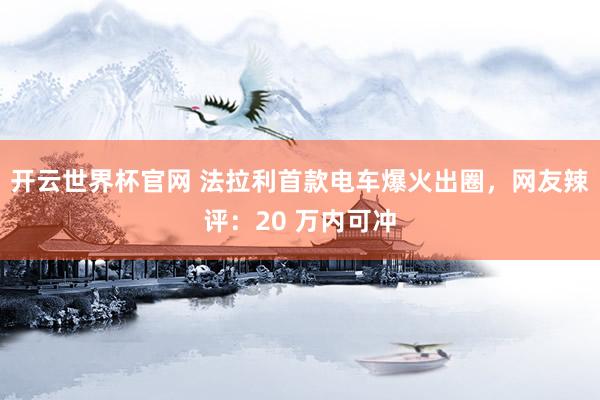 开云世界杯官网 法拉利首款电车爆火出圈，网友辣评：20 万内可冲