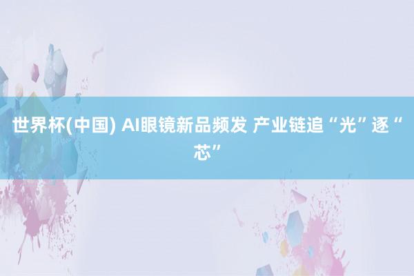 世界杯(中国) AI眼镜新品频发 产业链追“光”逐“芯”