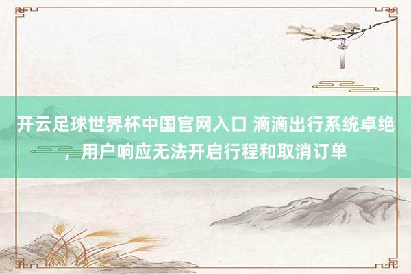 开云足球世界杯中国官网入口 滴滴出行系统卓绝，用户响应无法开启行程和取消订单