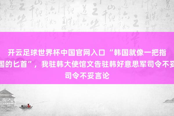 开云足球世界杯中国官网入口 “韩国就像一把指向中国的匕首”，我驻韩大使馆文告驻韩好意思军司令不妥言论