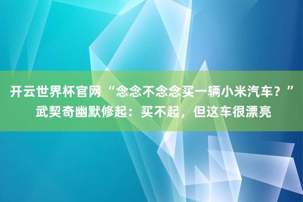 开云世界杯官网 “念念不念念买一辆小米汽车？” 武契奇幽默修起：买不起，但这车很漂亮