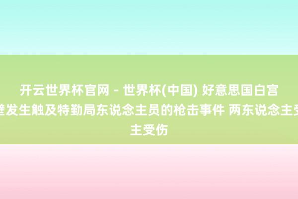 开云世界杯官网 - 世界杯(中国) 好意思国白宫隔壁发生触及特勤局东说念主员的枪击事件 两东说念主受伤