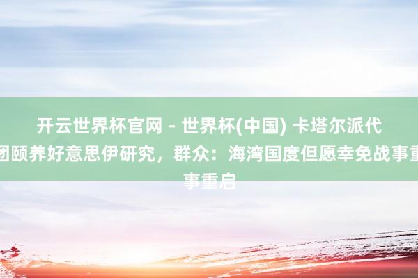 开云世界杯官网 - 世界杯(中国) 卡塔尔派代表团颐养好意思伊研究，群众：海湾国度但愿幸免战事重启