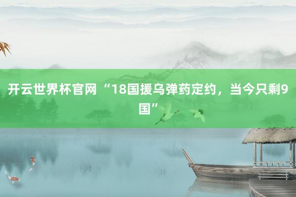 开云世界杯官网 “18国援乌弹药定约，当今只剩9国”
