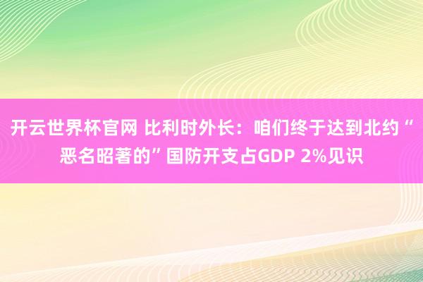 开云世界杯官网 比利时外长：咱们终于达到北约“恶名昭著的”国防开支占GDP 2%见识