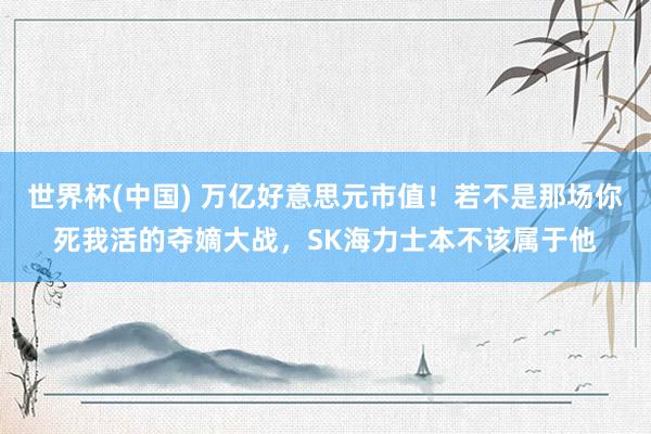 世界杯(中国) 万亿好意思元市值！若不是那场你死我活的夺嫡大战，SK海力士本不该属于他
