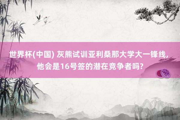 世界杯(中国) 灰熊试训亚利桑那大学大一锋线， 他会是16号签的潜在竞争者吗?