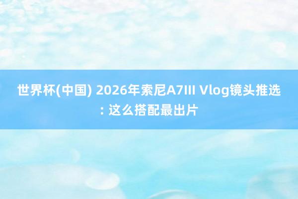 世界杯(中国) 2026年索尼A7III Vlog镜头推选: 这么搭配最出片