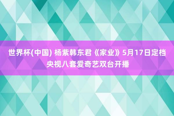 世界杯(中国) 杨紫韩东君《家业》5月17日定档 央视八套爱奇艺双台开播