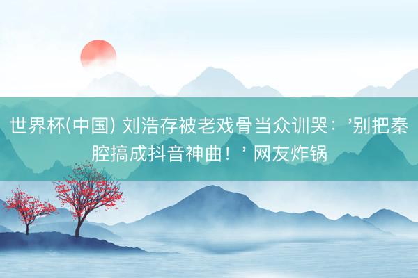 世界杯(中国) 刘浩存被老戏骨当众训哭：'别把秦腔搞成抖音神曲！' 网友炸锅