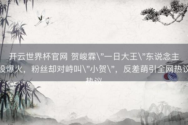 开云世界杯官网 贺峻霖